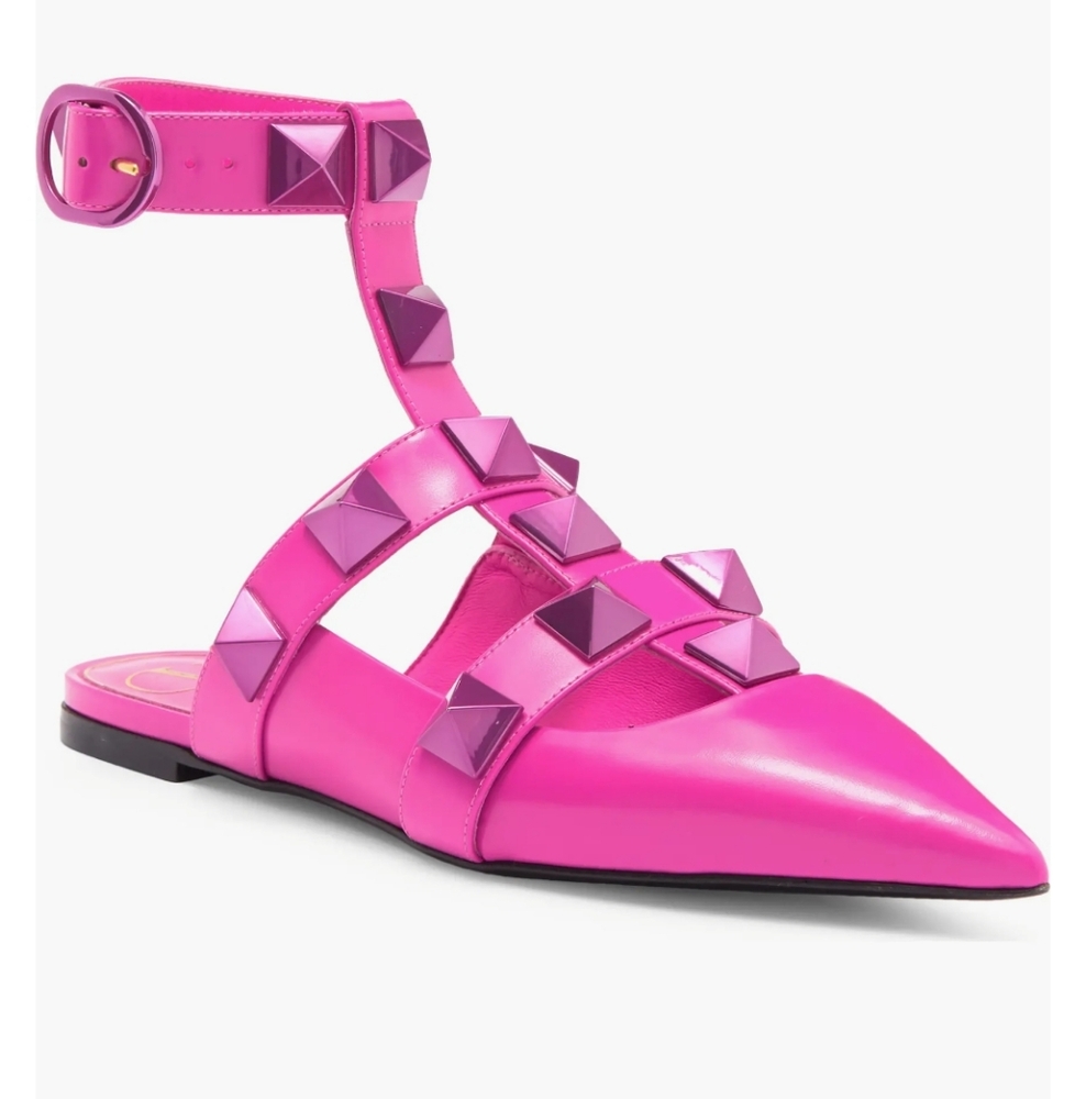 Valentino Garavani Roman Stud Flats Pink Size 38